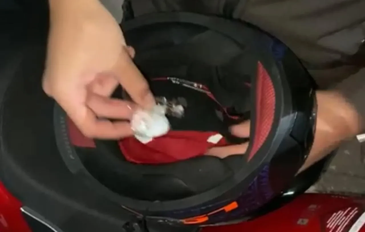 Samsun'da motosiklet kaskında uyuşturucu ele geçirildi