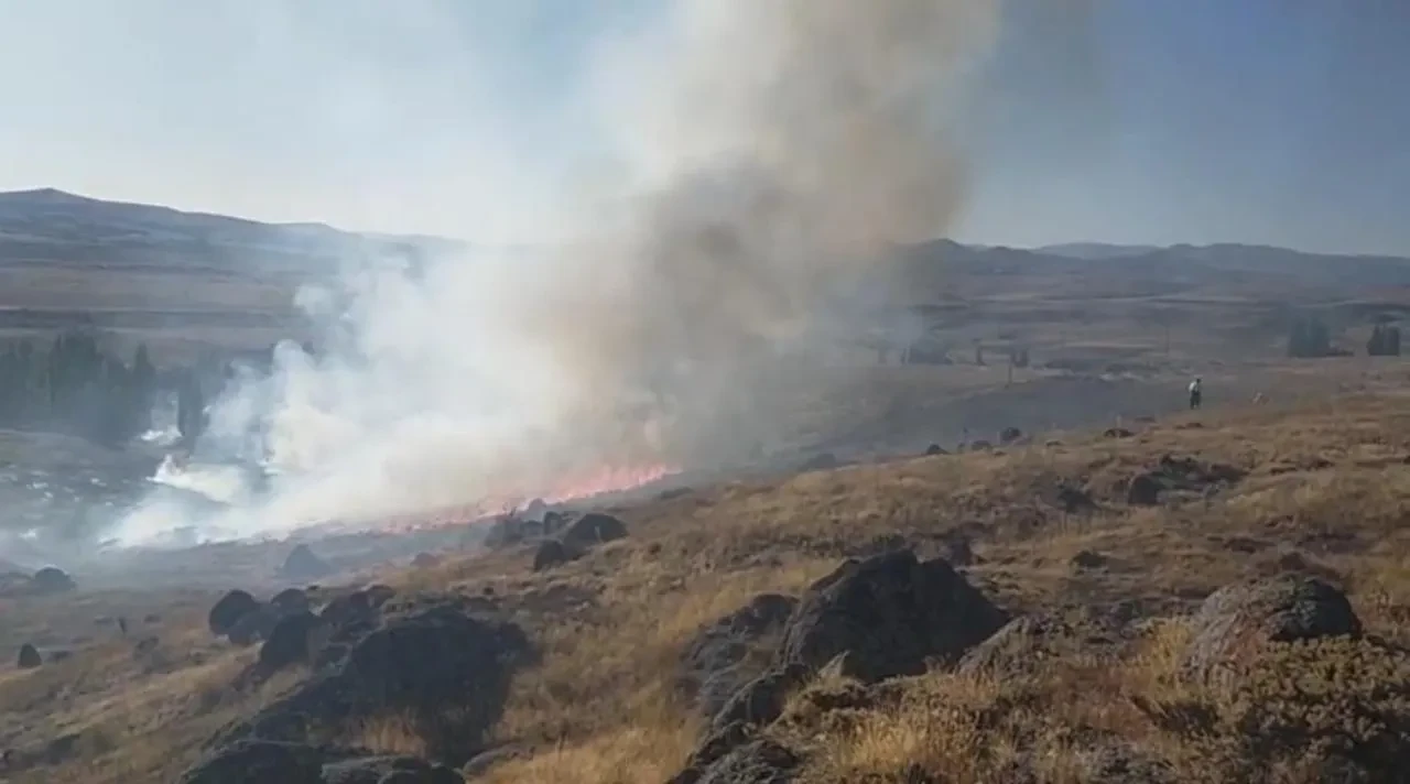 Sivas'ın İmranlı ilçesinde çıkan örtü yangını itfaiye ekipleri tarafından söndürüldü