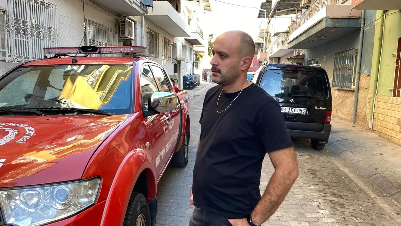 Aydın'da izindeki itfaiyeci yangına anında müdahale etti