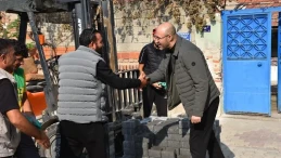 Germencik Belediye Başkanı Burak Zencirci üst yapı çalışmalarını yerinde inceledi