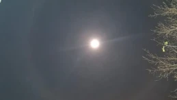 Muratlı'da gökyüzünde Ay Halesi görüntülendi