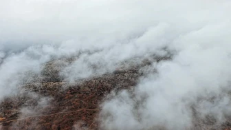 Çankırı'da sis bulutlarıyla kaplanan ormanlar kartpostallık görüntüler oluşturdu