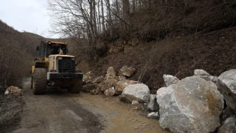 Düzce'nin Erdemli Köyü'nde heyelana hızlı müdahale edildi