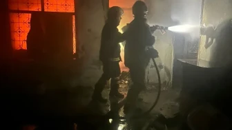 Hatay’da alevlerin içinde kalan kediyi itfaiye ekipleri kurtardı