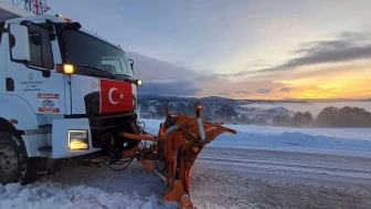 Uşak'ta kar nedeniyle kapanan yollar İl Özel İdaresi ekipleri tarafından ulaşıma açıldı
