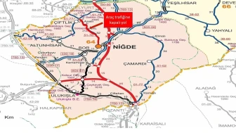 Niğde'de kar ve tipi nedeniyle iki yol geçici olarak trafiğe kapatıldı