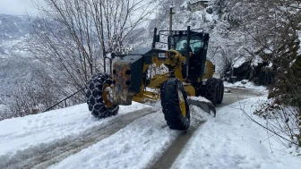 Trabzon'da kar yağışı nedeniyle kapanan 34 mahalle yolu ulaşıma açılıyor