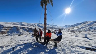 Malatya'nın Akçadağ ilçesinde bin 600 rakımda dondurucu soğukta eğlenceli anlar yaşandı