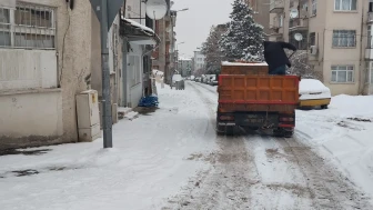 Battalgazi'de kar yağışına karşı yol ve kaldırım temizliği seferberliği