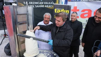 Valiler Ergan Dağı'nda et döner yerine tulum peyniri döneri kesti