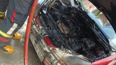 Aydın'da otomobilin motorunda çıkan yangın itfaiye tarafından söndürüldü