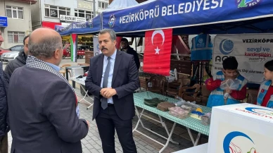 Samsun'un Vezirköprü ilçesinde Gazze için hayır çarşısı kuruldu
