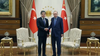 Cumhurbaşkanı Erdoğan IKBY Başkanı Barzani ile Cumhurbaşkanlığı Külliyesi'nde görüştü