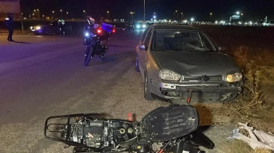 Karaman'da otomobil ile motosiklet çarpıştı sürücü yaralandı