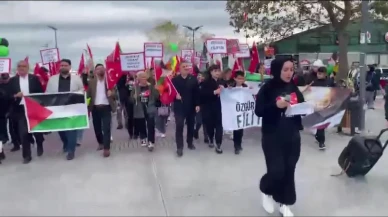 Burgaz Gençlik Derneği Mudanya’da Filistin’e destek yürüyüşü düzenledi