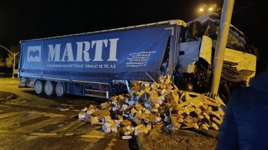 Ordu'nun Fatsa ilçesinde süt yüklü tır ile otomobil çarpıştı