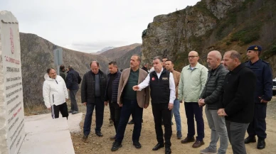 Bayburt Valiliği Derebaşı Virajları'na künye taşı dikti