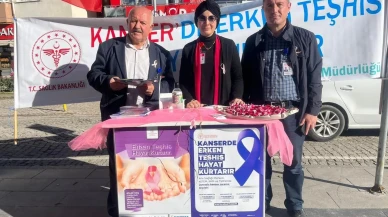 Bayburt’ta kanser farkındalığı için bilgilendirme standı açıldı.