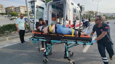 Kuşadası’nda motosiklet kadına çarptı Adile S. ağır yaralandı