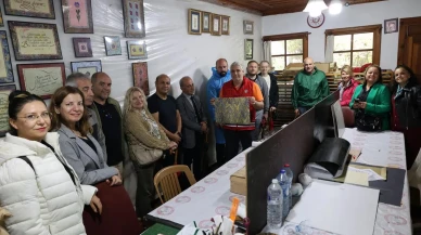 Erasmus projesi ortakları Menteşe'de ebru sanatını deneyimledi