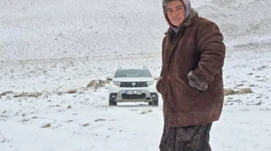 Adana'nın Feke ilçesinde kar nedeniyle mahsur kalan kadın kurtarıldı