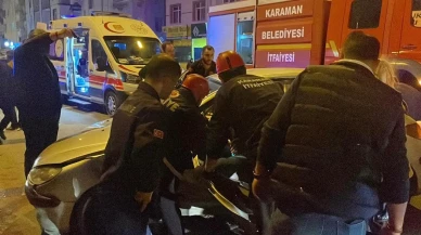 Karaman’da kaza sonrası sıkışan sürücüyü itfaiye kurtardı