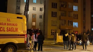 Kayseri’de Melikgazi ilçesinde bina koridorunda yangın çıktı