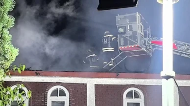 Erzurum'da aşağı mumcu camii'nde gece yangın çıktı