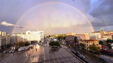 Samsun'da sağanak sonrası ikili gökkuşağı görsel şölen oluşturdu