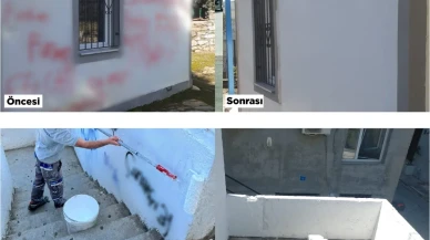 Bodrum’da kent estetiğini bozan yazılar belediye tarafından temizleniyor