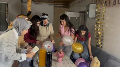 Erzincan'da gönüllüler down sendromlu Sümeyra ve Ahmet için doğum günü sürprizi