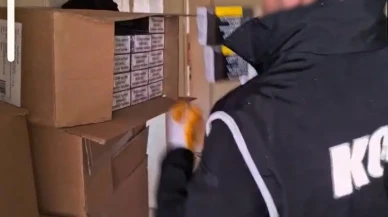 Kayseri'de polis operasyonunda 49 bin 200 adet kaçak makaron ve 30 kilogram tütün