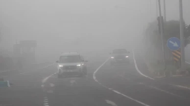 Tekirdağ'da yoğun sis trafiği olumsuz etkiledi