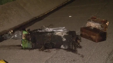 Kuzey Marmara Otoyolu'nda kamyonun lastiğinden yangın çıktı