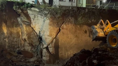 Bartın'ın Amasra ilçesinde inşaat alanında gece göçük meydana geldi çevredeki apartmanda yaşayanlar tahliye