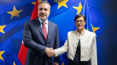 Brüksel'de Dışişleri Bakanı Fidan AB Komiseri Kos ile görüştü