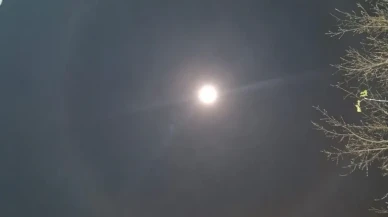 Muratlı'da gökyüzünde Ay Halesi görüntülendi