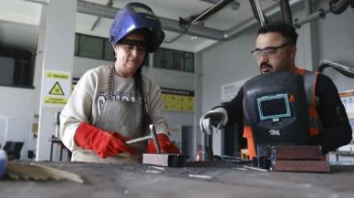MERCEK’te çelik kaynak ustaları yetiştiren kurslara kadınlar da ilgi gösteriyor