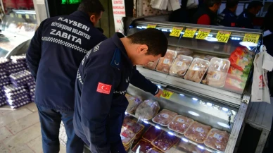 Kayseri'de kanatlı eti satışı yapan işletmelere zabıta denetimi