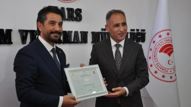 Kars’ta hayvancılık alanında birinci derece tarımsal örgüt belgesi alındı