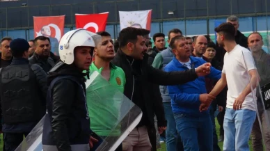 Amatör maçta taraftarlar birbirine girdi: Polis güçlükle ayırdı