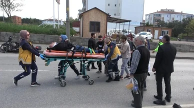 Yaya geçidinde motosiklete otomobil çarpıştı: 1 yaralı