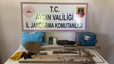 Karacasu'da kaçak kazı operasyonu: 5 şüpheli suçüstü yakalandı