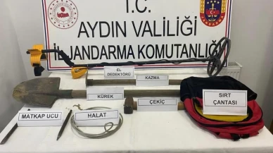 Aydın’da sit alanındaki kaçak kazıya jandarmadan suçüstü: 3 gözaltı