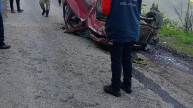 Alkollü sürücü Gümüşhane'de uçuruma yuvarlandı