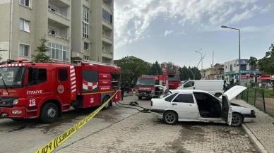 Uşak'ta koca dehşeti: Eşinin ifadesi sırasında evi ve araçları ateşe verdi