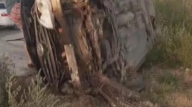 Gülderen Mahallesi'nde takla atan otomobilde dört yaralı