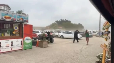 Şiddetli fırtına Amasra'da turistleri sokağa döktü