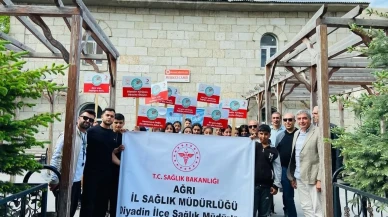 Diyadin halkı sağlıklı yaşam için yürüyüşe katıldı