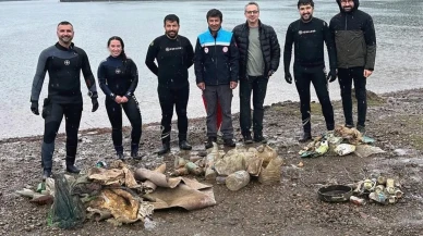 Yağmur altında deniz dibi temizliği: Muğla'da deniz dibi temizliği yapıldı